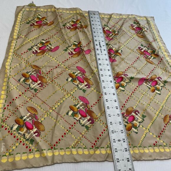NWT Echo Mod VTG Mushroom Silk Scarf NOS - Picture 3 of 8